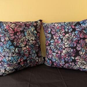 Hand Crafted Multicolor Floral Batik Accent Pillows
